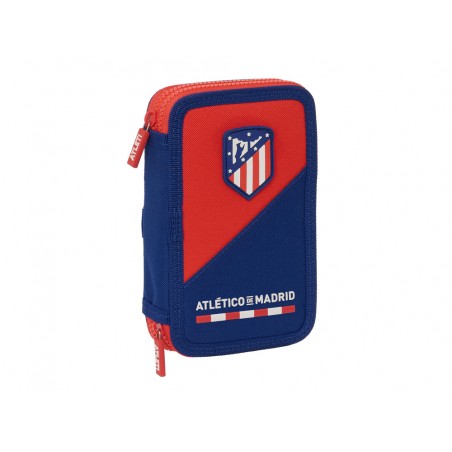 Plumier escolar safta doble cremallera 28 piezas atletico de madrid 40x125x195 mm