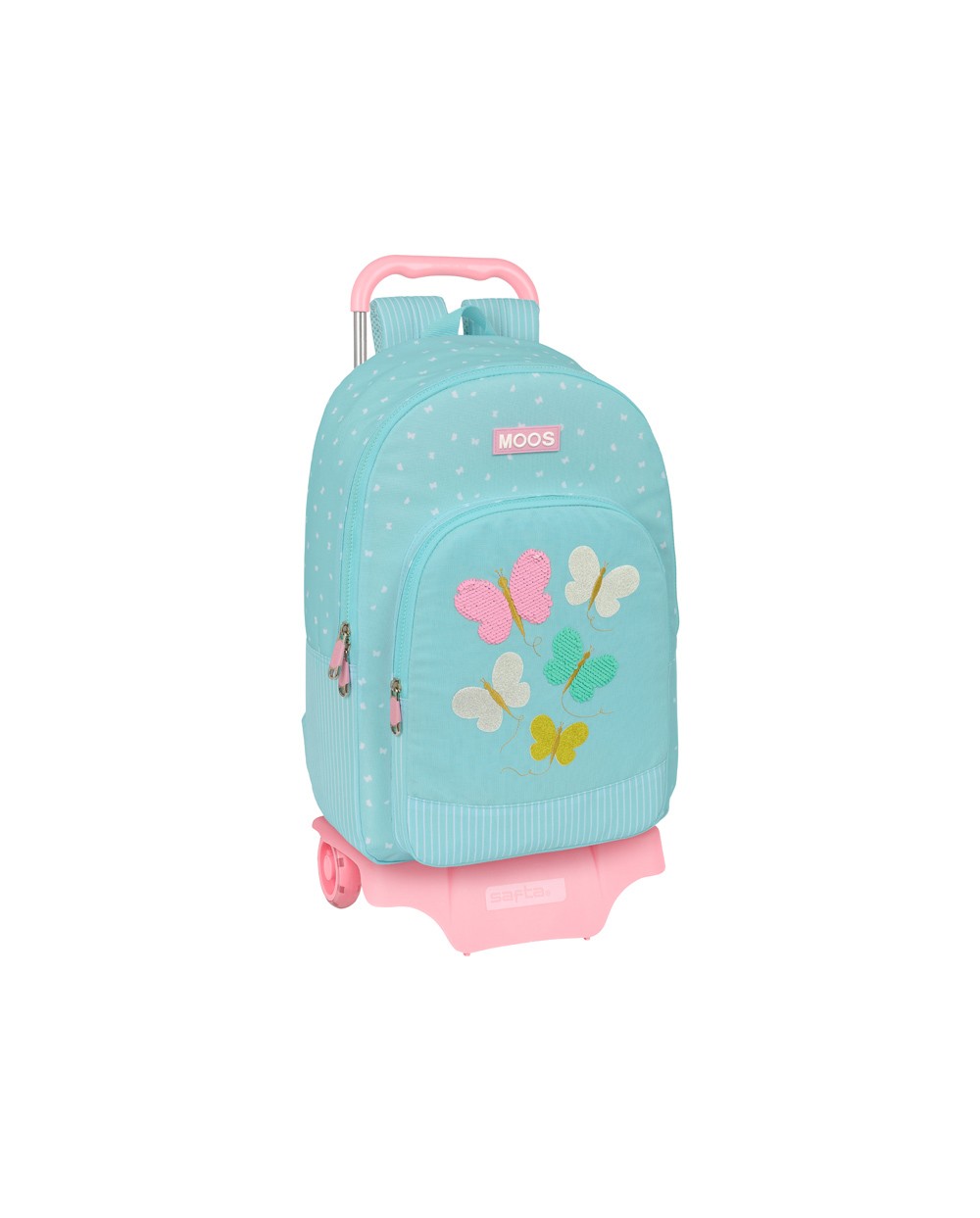 Mochila safta mod 876 con carro 905 reciclada moos butterflies 140x300x460 mm