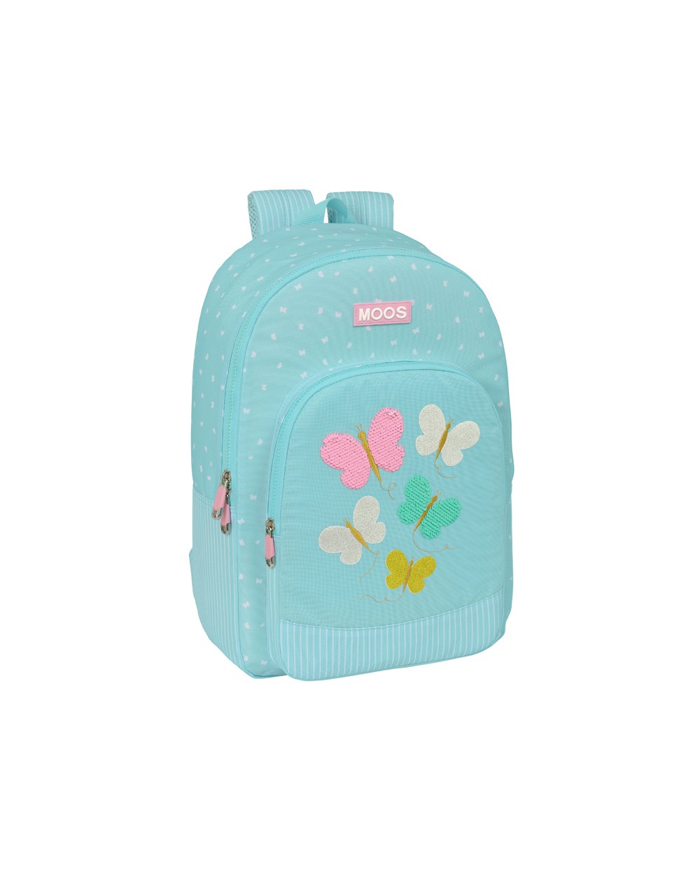 Mochila safta adaptable a carro reciclado moos butterflies 140x300x460 mm