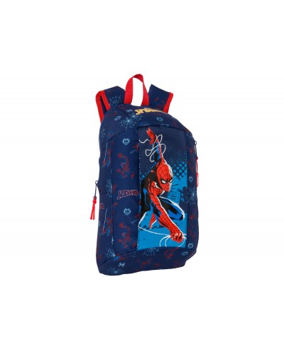 Mini mochila safta con cremallera vertical spider man neon 100x220x390 mm