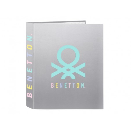 Carpeta safta carton folio 4 anillas lomo ancho benetton silver 60x270x300 mm
