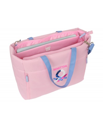 Bolso con bolsillo safta para portatil 14 benetton pink 170x400x310 mm