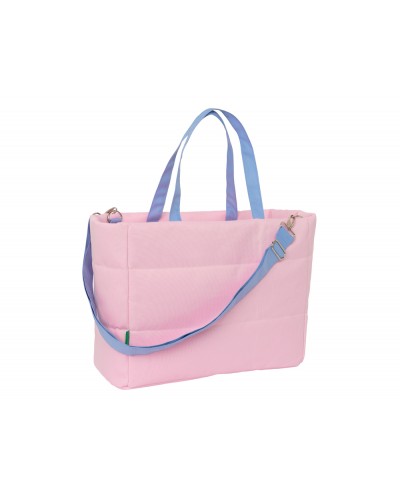 Bolso con bolsillo safta para portatil 14 benetton pink 170x400x310 mm