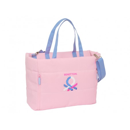 Bolso con bolsillo safta para portatil 14 benetton pink 170x400x310 mm