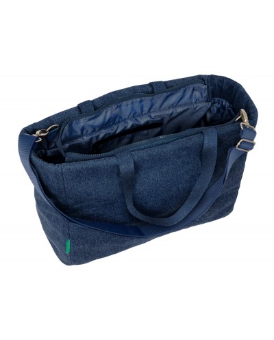 Bolso con bolsillo safta para portatil 14 benetton denim 170x400x310 mm