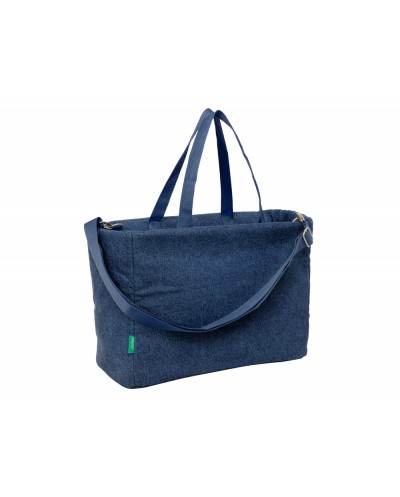 Bolso con bolsillo safta para portatil 14 benetton denim 170x400x310 mm