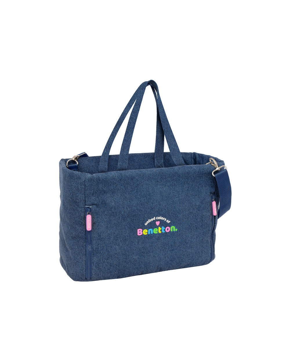 Bolso con bolsillo safta para portatil 14 benetton denim 170x400x310 mm