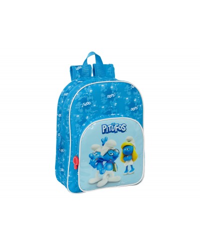 Mochila safta infantil adaptable a carro los pitufos 110x260x340 mm