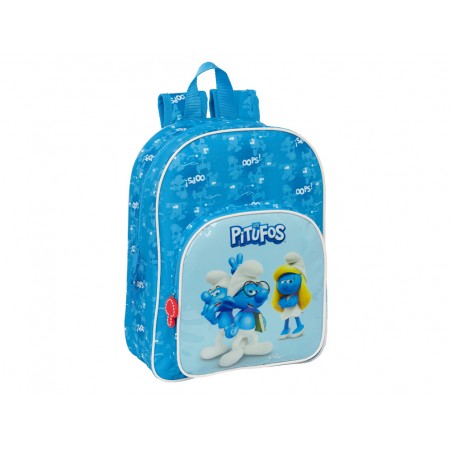 Mochila safta infantil adaptable a carro los pitufos 110x260x340 mm