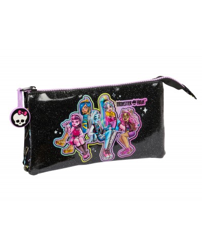 Bolso escolar portatodo safta triple monster high fantastic 30x220x120 mm