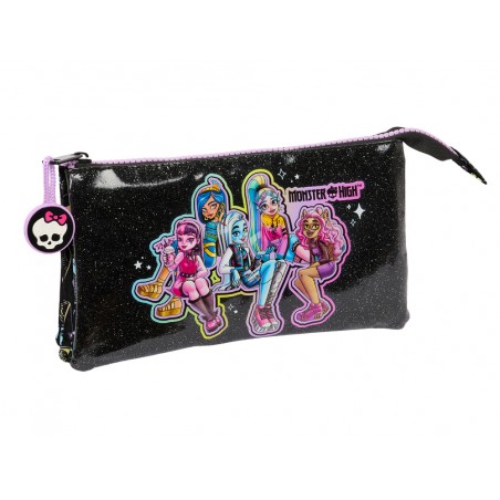 Bolso escolar portatodo safta triple monster high fantastic 30x220x120 mm