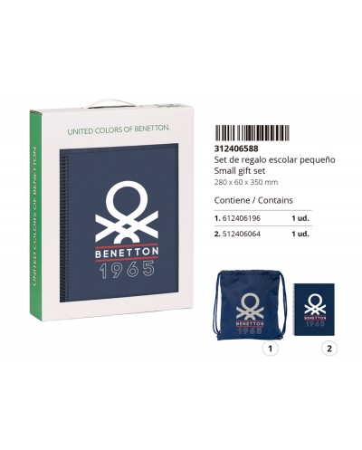 Set regalo pequeno safta benetton varsity 60x280x350 mm