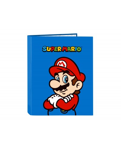 Carpeta safta carton folio 4 anillas mixtas super mario play 40x265x330 mm