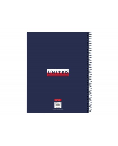 Cuaderno espiral safta microperforado din a4 tapa forrada 120 hojas cuadro 5 mm 60 gr benetton varsity