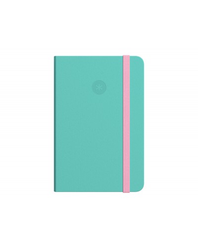 Cuaderno con gomilla antartik notes tapa dura a4 hojas cuadricula rosa y turquesa 100 hojas 80 gr fsc