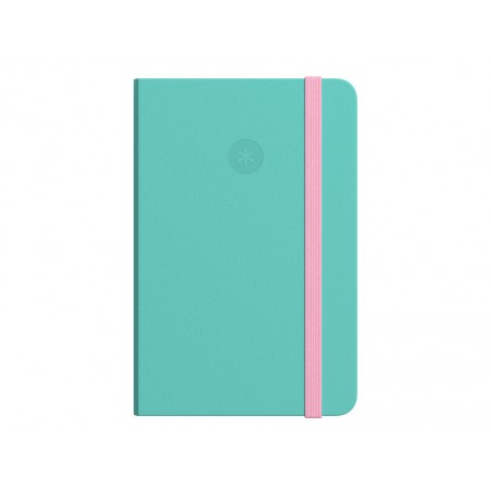 Cuaderno con gomilla antartik notes tapa dura a4 hojas cuadricula rosa y turquesa 100 hojas 80 gr fsc