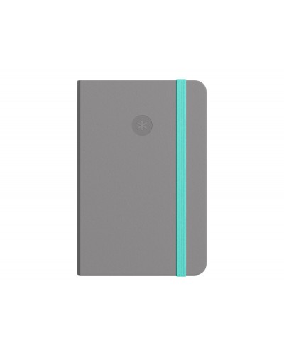 Cuaderno con gomilla antartik notes tapa dura a4 hojas cuadricula gris y turquesa 100 hojas 80 gr fsc