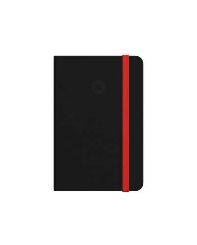 Cuaderno con gomilla antartik notes tapa dura a4 hojas cuadricula negro y rojo 100 hojas 80 gr fsc