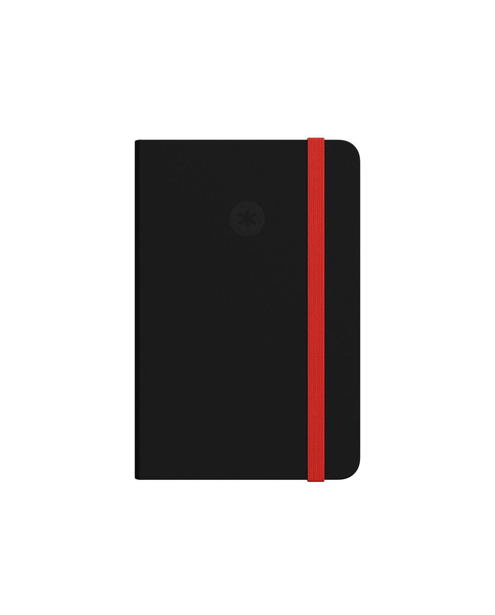 Cuaderno con gomilla antartik notes tapa dura a4 hojas cuadricula negro y rojo 100 hojas 80 gr fsc