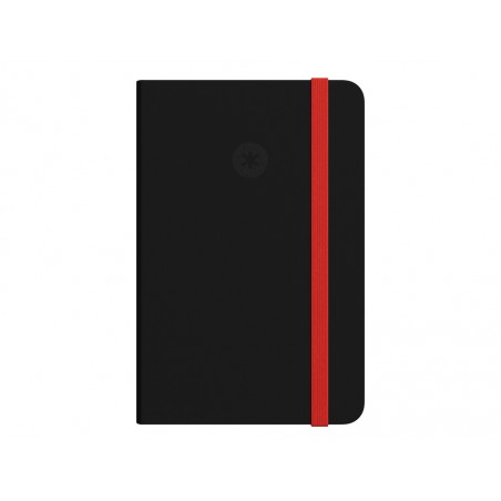 Cuaderno con gomilla antartik notes tapa dura a4 hojas cuadricula negro y rojo 100 hojas 80 gr fsc