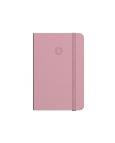 Cuaderno con gomilla antartik notes tapa dura a4 hojas rayas rosa pastel 100 hojas 80 gr fsc