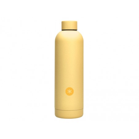 Botella portaliquidos antartik isotermica acero inoxidable libre de bpa color amarillo 500 ml