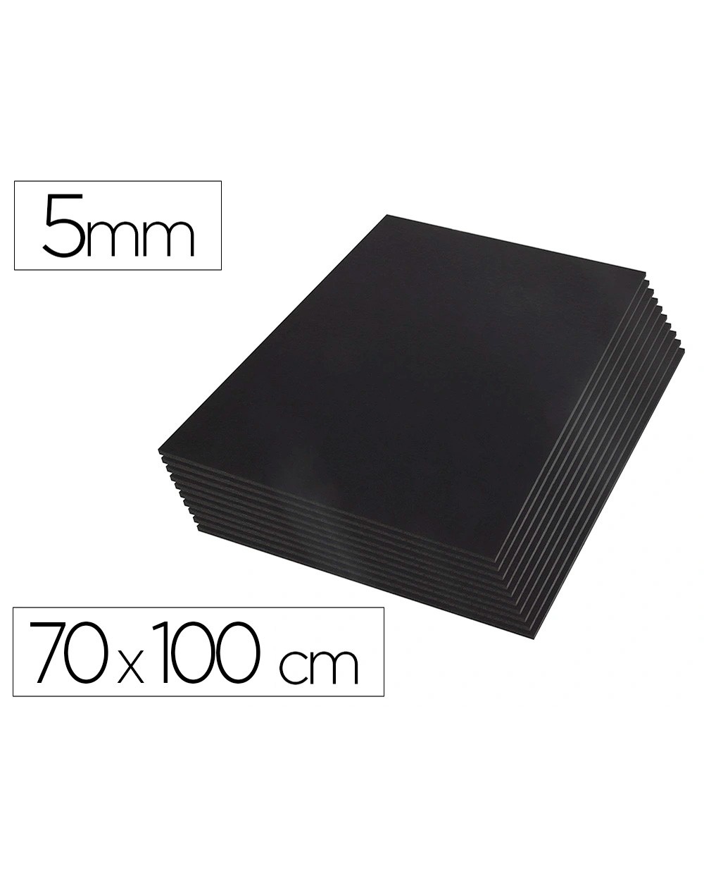 Carton pluma liderpapel negro doble cara 70x100cm espesor 5 mm