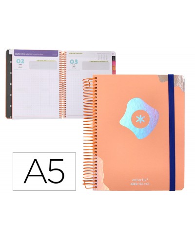 Agenda escolar antartik ano 24 25 curso coleccion maximal light orange dia pagina a5