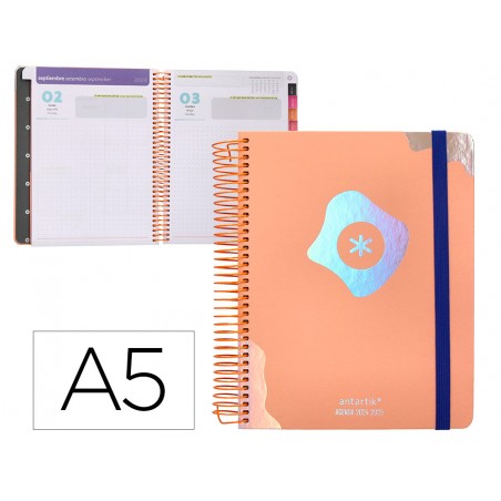 Agenda escolar antartik ano 24 25 curso coleccion maximal light orange dia pagina a5