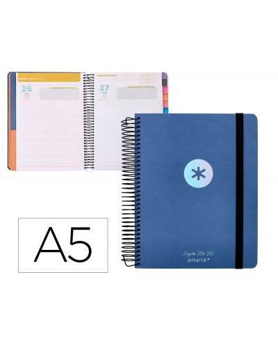 Agenda escolar antartik ano 24 25 curso coleccion minimal blue dia pagina a5