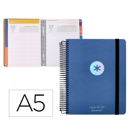 Agenda escolar antartik ano 24 25 curso coleccion minimal blue dia pagina a5