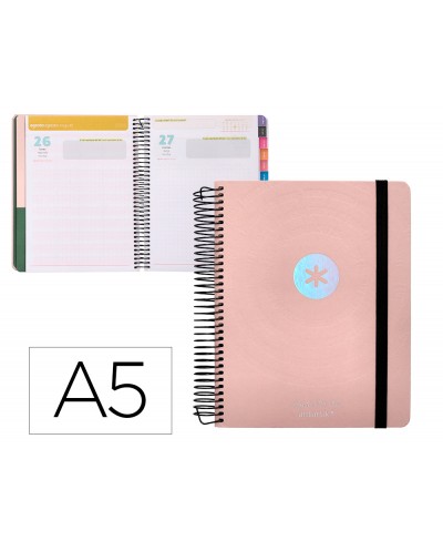 Agenda escolar antartik ano 24 25 curso coleccion minimal pink dia pagina a5