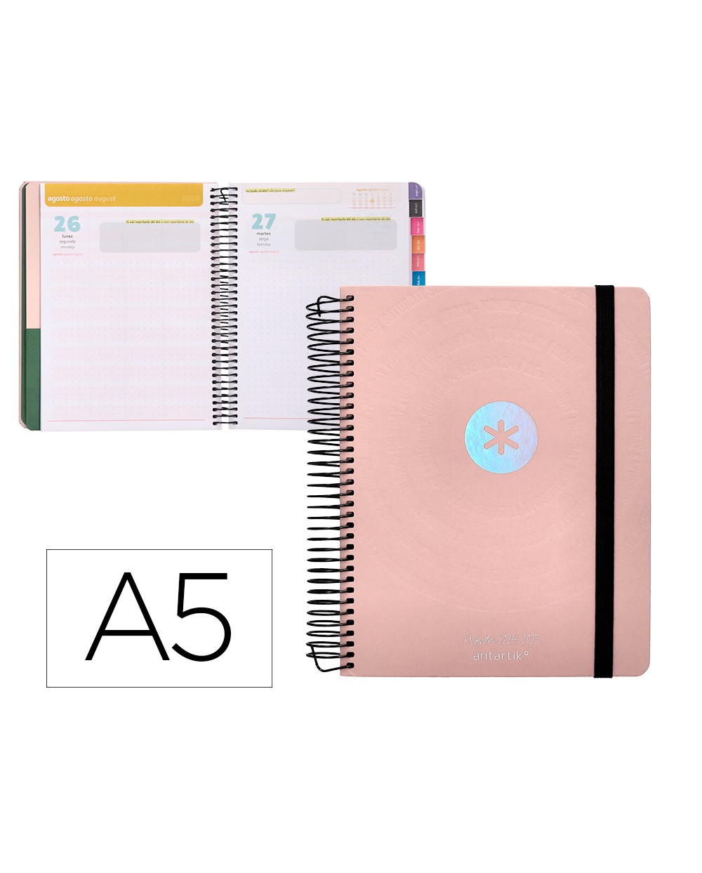 Agenda escolar antartik ano 24 25 curso coleccion minimal pink dia pagina a5