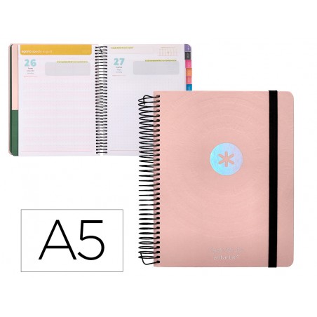 Agenda escolar antartik ano 24 25 curso coleccion minimal pink dia pagina a5