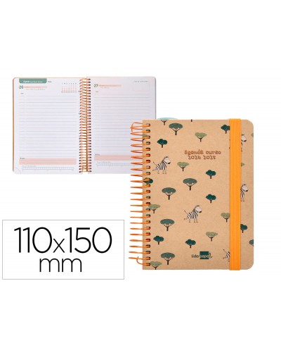 Agenda escolar liderpapel ano 24 25 escolar classic zebra dia pagina a6 tetra