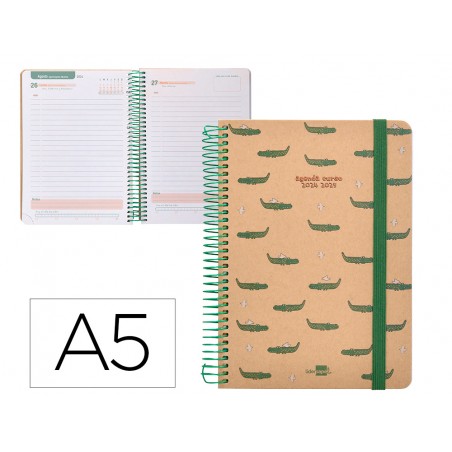 Agenda escolar liderpapel ano 24 25 escolar classic crocodile dia pagina a5 tetra