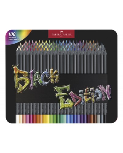 Lapices de colores faber castell black edition caja metalica de 100 unidades colores surtidos