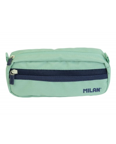 Bolso escolar portatodo milan serie 1918 2 cremalleras color verde 210x85x61 mm