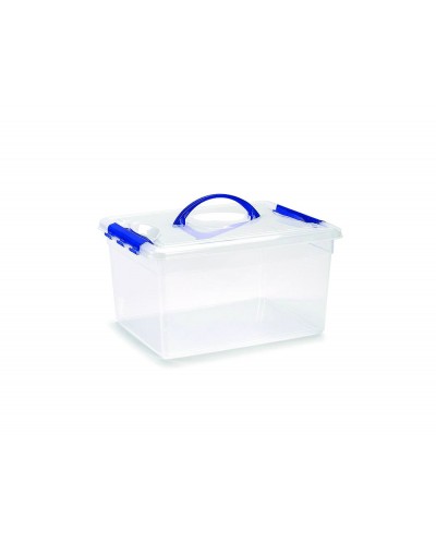 Contenedor plastico plasticforte n 9 transparente con tapa y asa capacidad 12 l