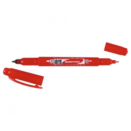 Rotulador tombow mono twin permanente doble punta fina y gruesa color rojo