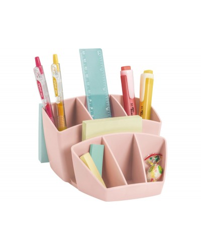 Organizador de sobremesa cep mineral plastico color rosa 145x160x95 mm