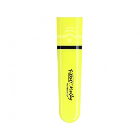 Rotulador bic flat fluorescente amarillo neon caja de 12 unidades