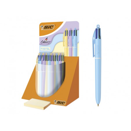 Boligrafo bic cuatro colores pastel punta de 1 mm expositor de 30 unidades colores surtidos