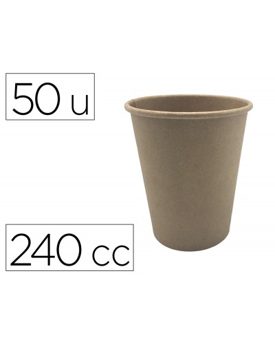 Vaso termico carton kraft 240 cc paquete de 50 unidades