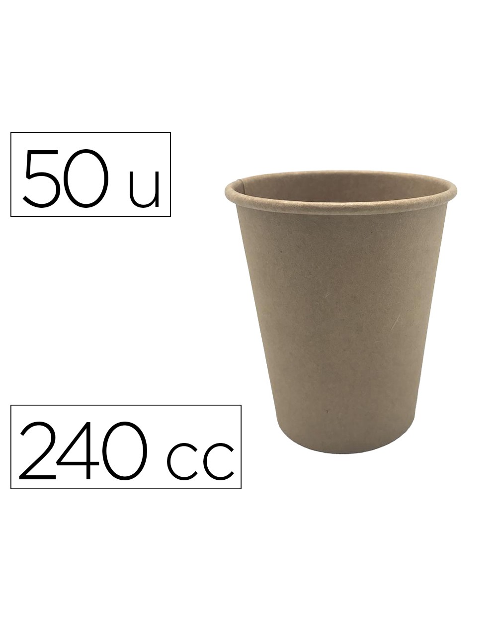 Vaso termico carton kraft 240 cc paquete de 50 unidades