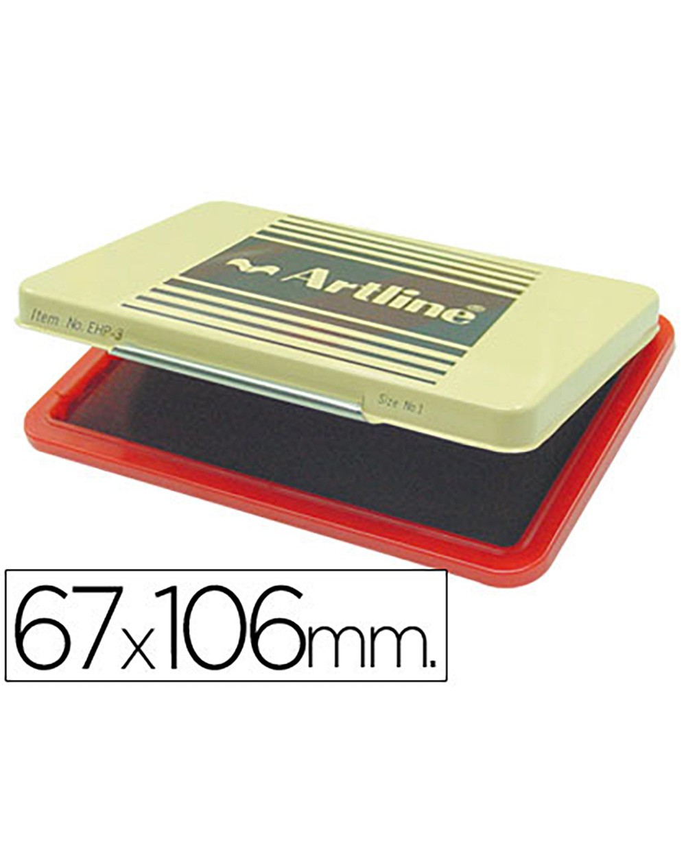 Tampon artline ehp 3 rojo base de plastico 67x106 mm