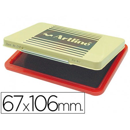 Tampon artline ehp 3 rojo base de plastico 67x106 mm