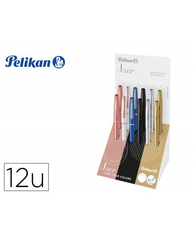 Boligrafo pelikan jazz noble elegance expositor de 12 unidades colores surtidos