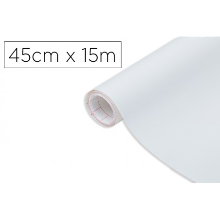 Rollo adhesivo d c fix blanco mate ancho 45 cm largo 15 mt