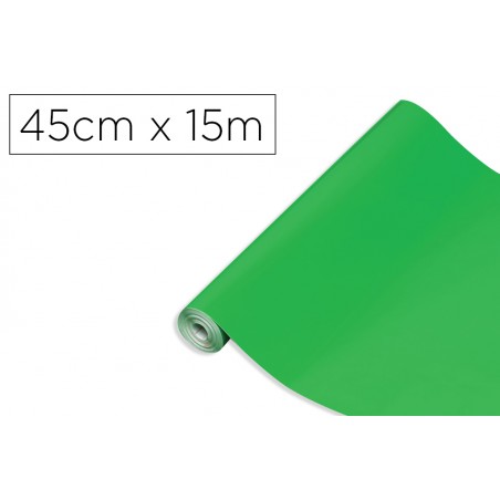 Rollo adhesivo d c fix verde ancho 45 cm largo 15 mt